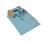 Men Sports Shirt PAZO by DE - NIKO Short Sleeves Cotton Polo Shirt DBK2303 Blue - J.Valintin Men's Wear Legend - 100628