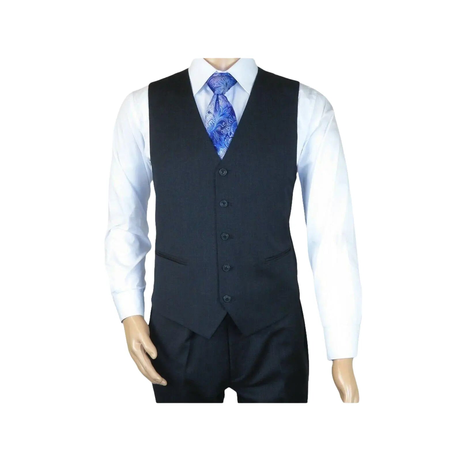 Men Suit ADOLFO 3Pc 100% Soft Wool Vested Business Formal 2 Button 1608 Charcoal - J.Valintin Men's Wear Legend - 26748