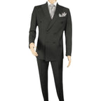 Men Suit BERLUSCONI Turkey 100% Italian Wool 180's Double Breasted #Ber23 Gray - J.Valintin Men's Wear Legend - 98629