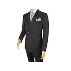 Men Suit BERLUSCONI Turkey 100% Italian Wool 180's Double Breasted #Ber23 Gray - J.Valintin Men's Wear Legend - 98629