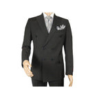 Men Suit BERLUSCONI Turkey 100% Italian Wool 180's Double Breasted #Ber23 Gray - J.Valintin Men's Wear Legend - 98629