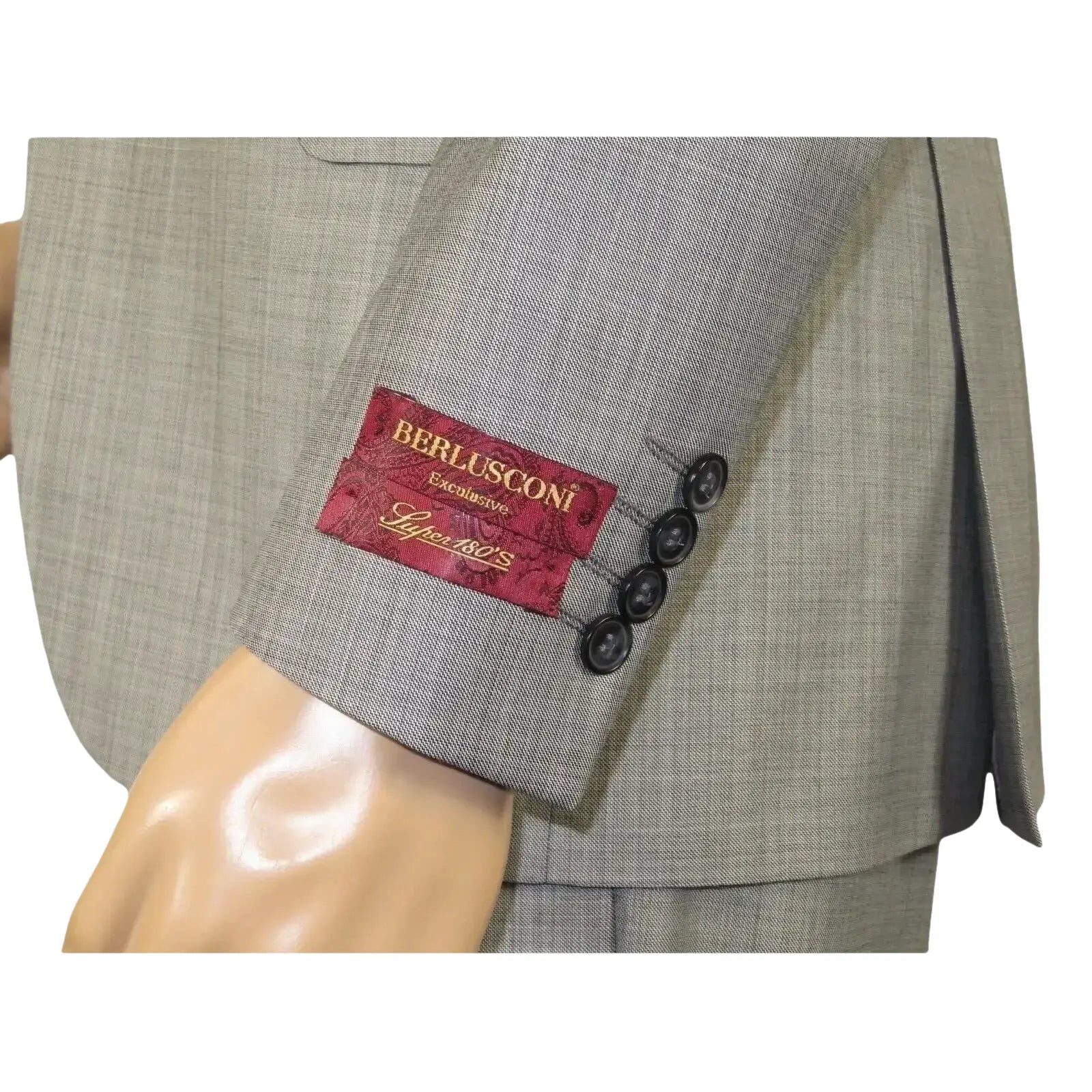 Men Suit BERLUSCONI Turkey 100% Italian Wool Super 180's 3pc Vested #Ber10 Gray - J.Valintin Men's Wear Legend - 98538