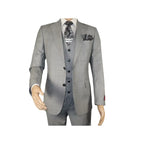 Men Suit BERLUSCONI Turkey 100% Italian Wool Super 180's 3pc Vested #Ber10 Gray - J.Valintin Men's Wear Legend - 98538