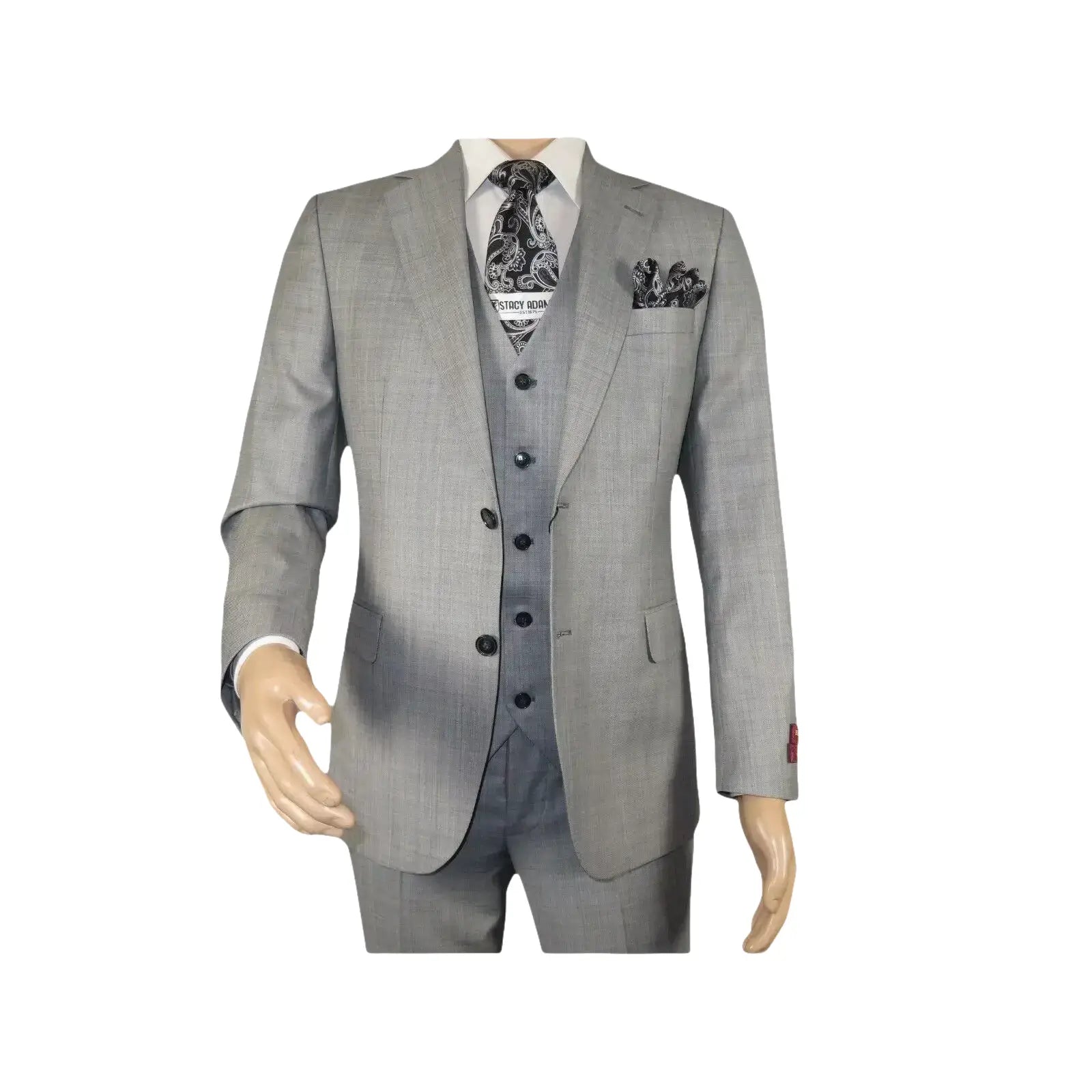 Men Suit BERLUSCONI Turkey 100% Italian Wool Super 180's 3pc Vested #Ber10 Gray - J.Valintin Men's Wear Legend - 98538