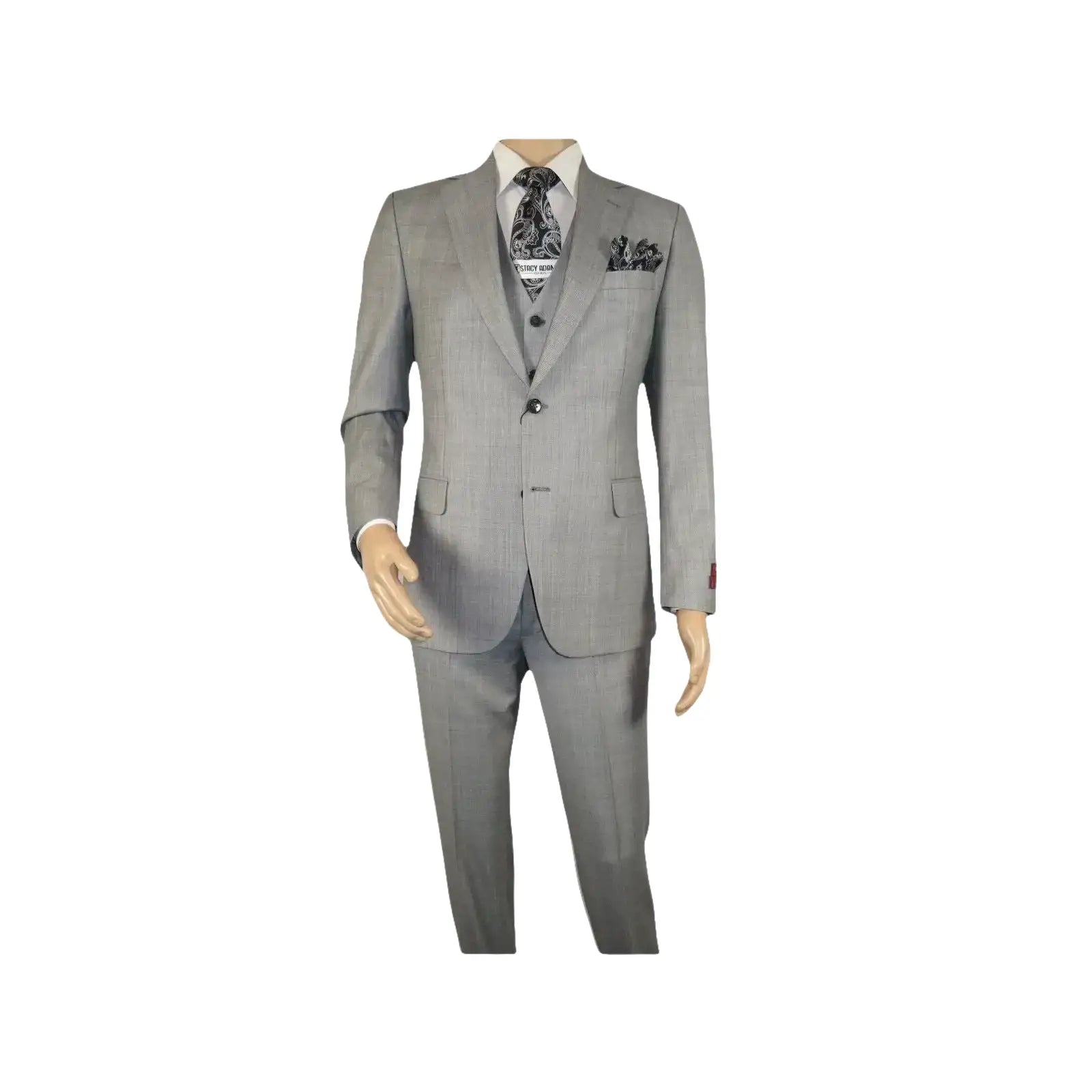 Men Suit BERLUSCONI Turkey 100% Italian Wool Super 180's 3pc Vested #Ber10 Gray - J.Valintin Men's Wear Legend - 98538