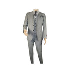 Men Suit BERLUSCONI Turkey 100% Italian Wool Super 180's 3pc Vested #Ber10 Gray - J.Valintin Men's Wear Legend - 98538