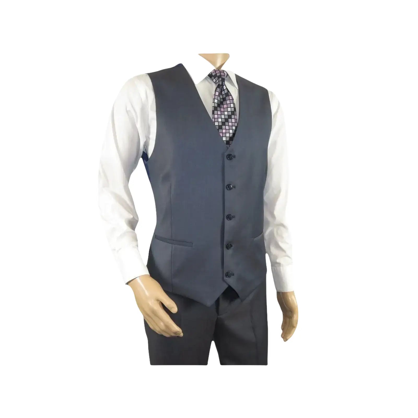 Men Suit BERLUSCONI Turkey 100% Italian Wool Super 180's 3pc Vested #Ber11 Blue - J.Valintin Men's Wear Legend - 98545