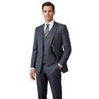 Men Suit BERLUSCONI Turkey 100% Italian Wool Super 180's 3pc Vested #Ber11 Blue - J.Valintin Men's Wear Legend - 98545