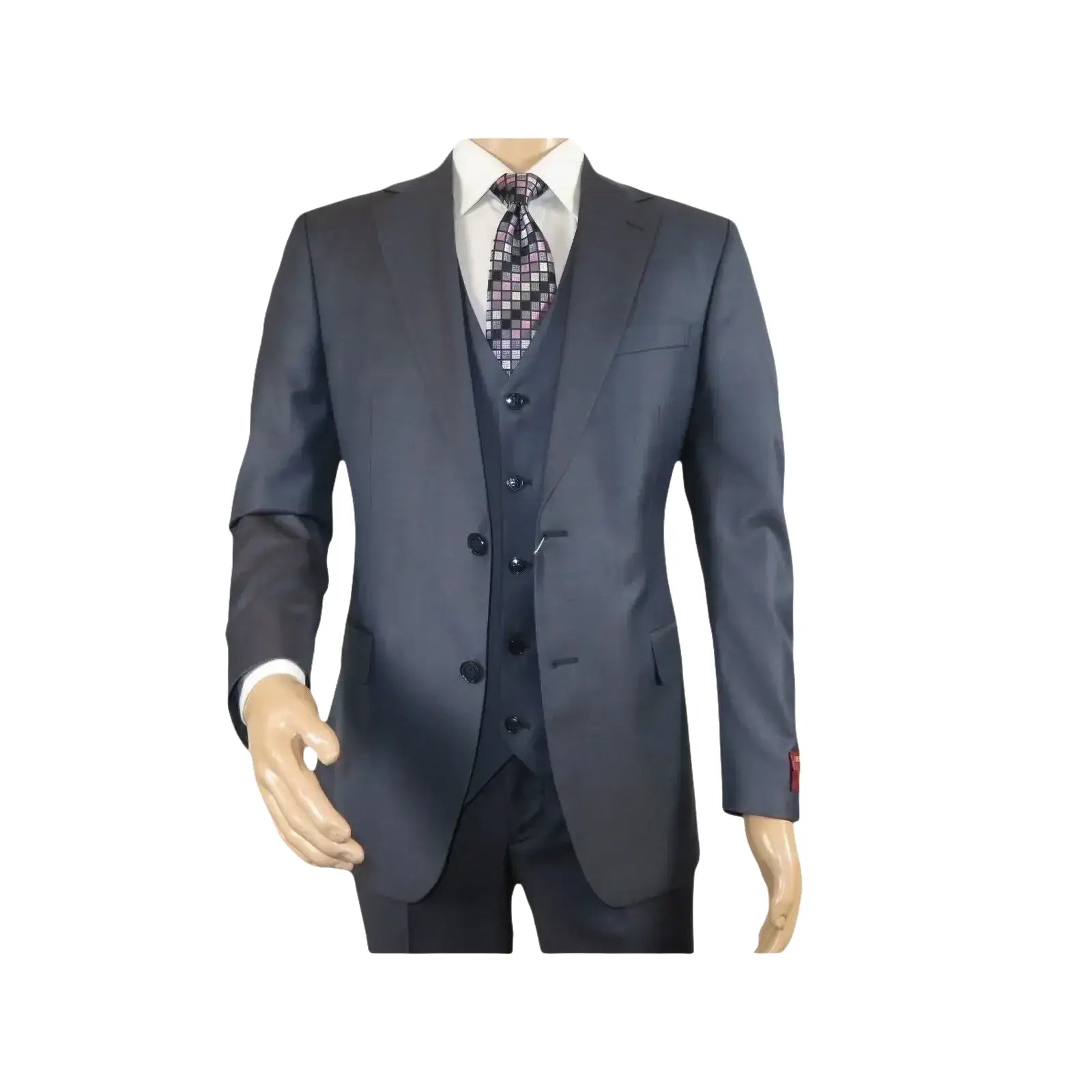 Men Suit BERLUSCONI Turkey 100% Italian Wool Super 180's 3pc Vested #Ber11 Blue - J.Valintin Men's Wear Legend - 98545