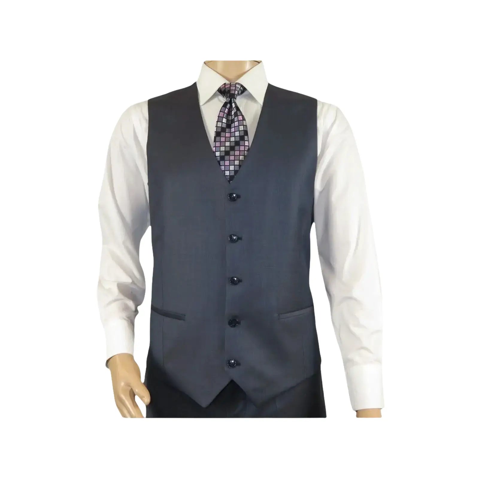 Men Suit BERLUSCONI Turkey 100% Italian Wool Super 180's 3pc Vested #Ber11 Blue - J.Valintin Men's Wear Legend - 98545