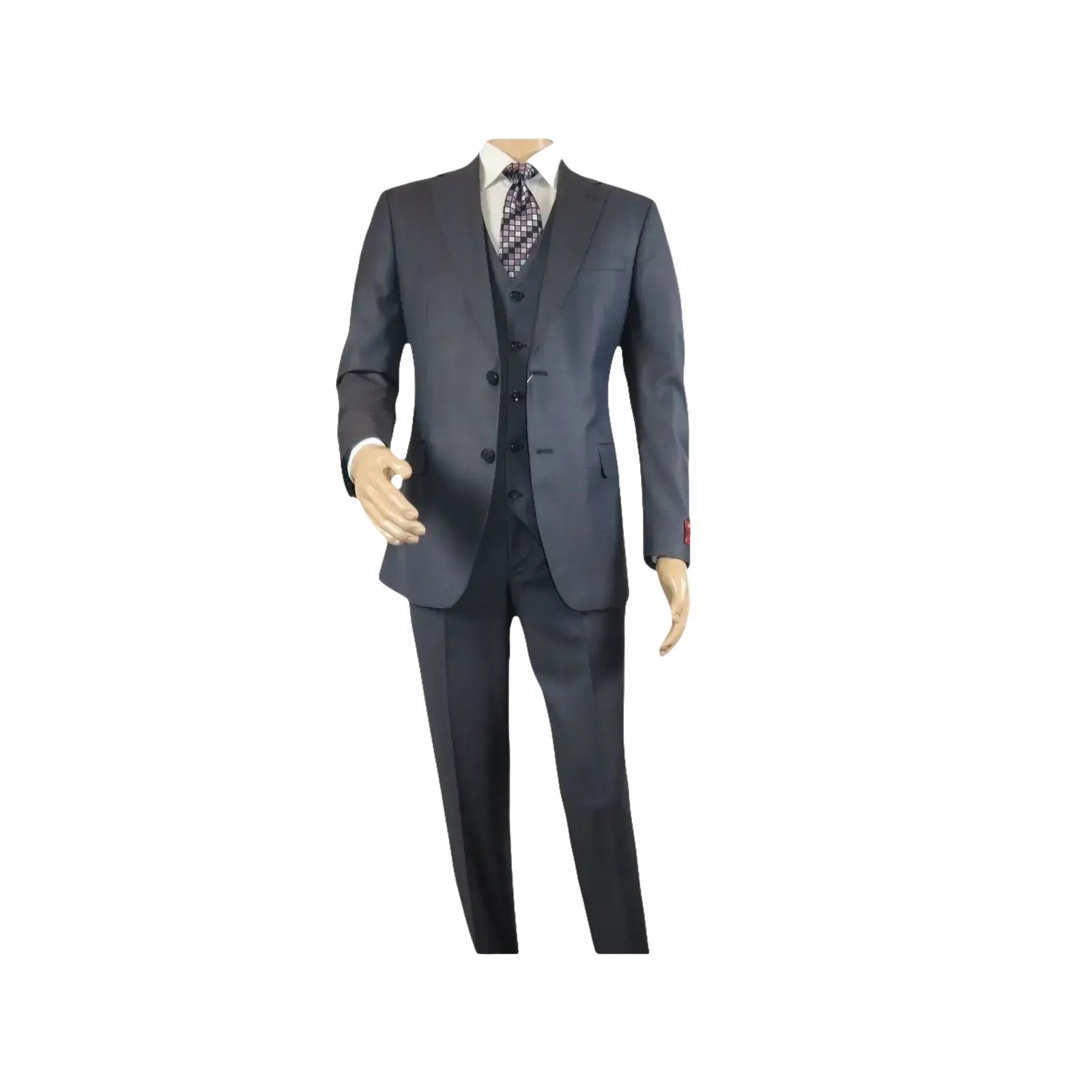 Men Suit BERLUSCONI Turkey 100% Italian Wool Super 180's 3pc Vested #Ber11 Blue - J.Valintin Men's Wear Legend - 98545