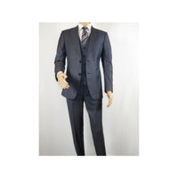 Men Suit BERLUSCONI Turkey 100% Italian Wool Super 180's 3pc Vested #Ber11 Blue - J.Valintin Men's Wear Legend - 98545