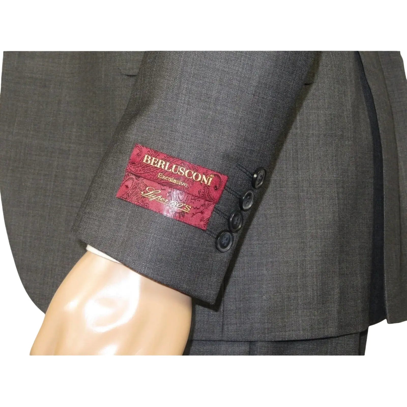Men Suit BERLUSCONI Turkey 100% Italian Wool Super 180's 3pc Vested #Ber12 Gray - J.Valintin Men's Wear Legend - 98552