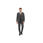 Men Suit BERLUSCONI Turkey 100% Italian Wool Super 180's 3pc Vested #Ber12 Gray - J.Valintin Men's Wear Legend - 98552