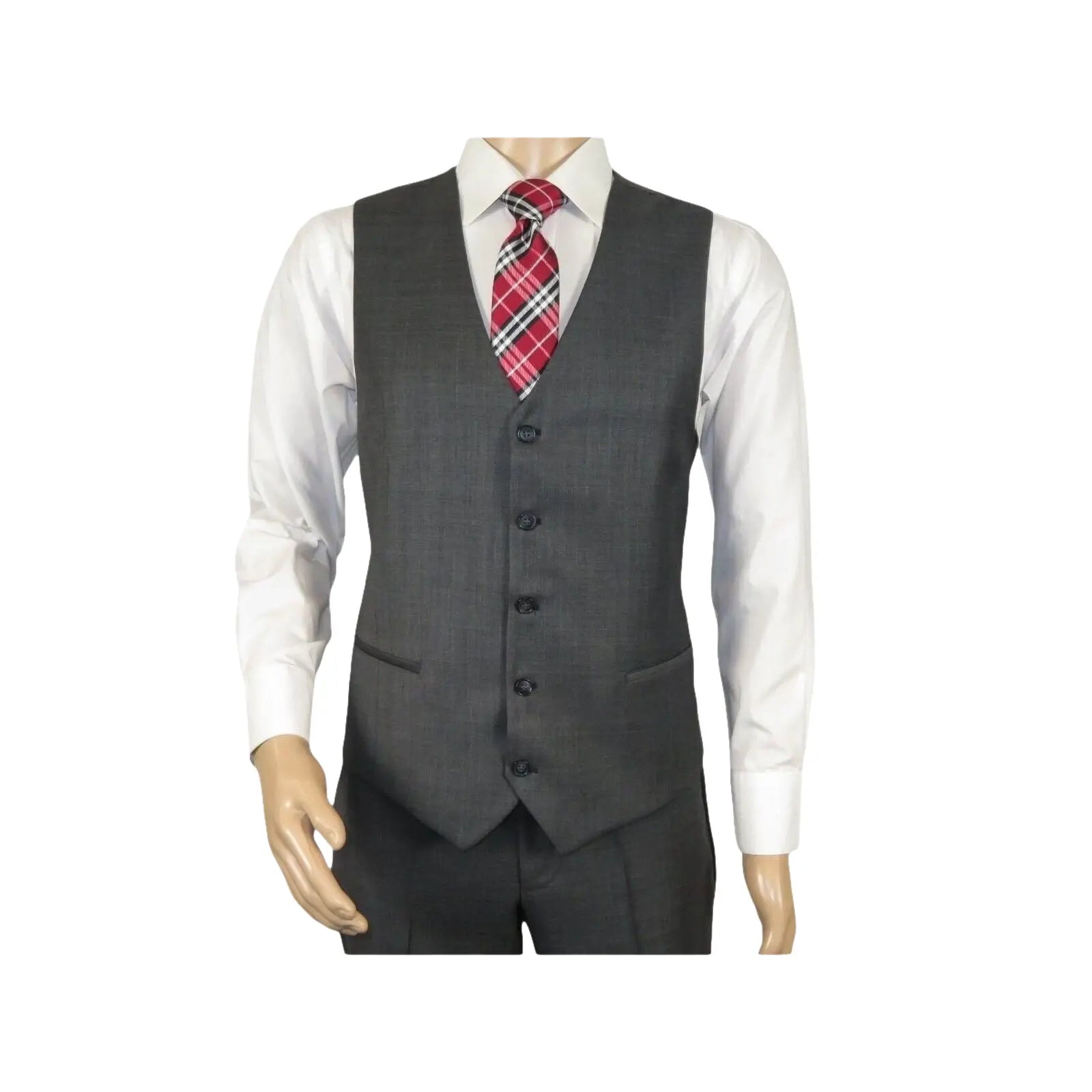 Men Suit BERLUSCONI Turkey 100% Italian Wool Super 180's 3pc Vested #Ber12 Gray - J.Valintin Men's Wear Legend - 98552