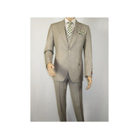 Men Suit BERLUSCONI Turkey 100% Italian Wool Super 180's 3pc Vested #Ber13 Beige - J.Valintin Men's Wear Legend - 98559