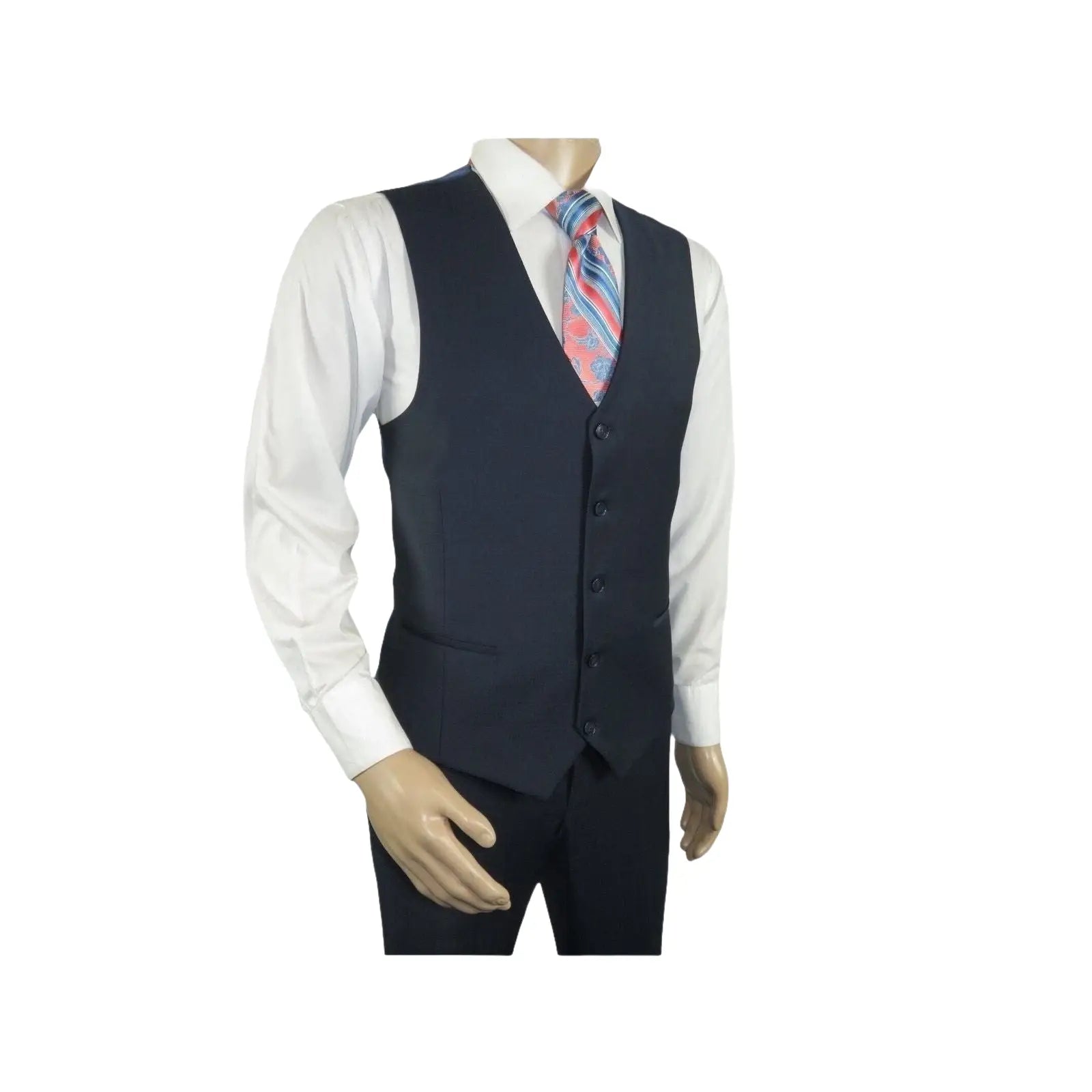 Men Suit BERLUSCONI Turkey 100% Italian Wool Super 180's 3pc Vested #Ber14 Navy - J.Valintin Men's Wear Legend - 98566