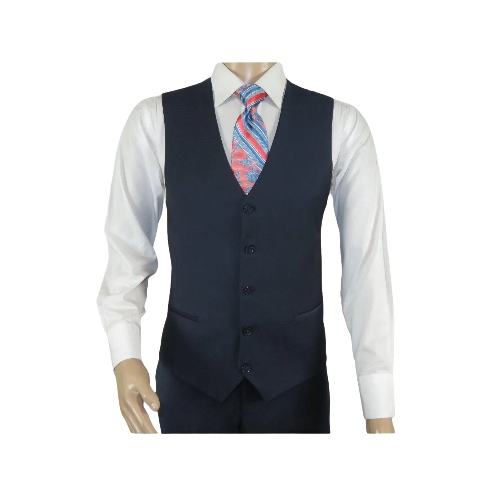 Men Suit BERLUSCONI Turkey 100% Italian Wool Super 180's 3pc Vested #Ber14 Navy - J.Valintin Men's Wear Legend - 98566