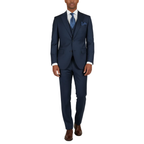 Men Suit BERLUSCONI Turkey 100% Italian Wool Super 180's 3pc Vested #Ber16 Navy