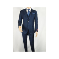 Men Suit BERLUSCONI Turkey 100% Italian Wool Super 180's 3pc Vested #Ber16 Navy - J.Valintin Men's Wear Legend - 98580