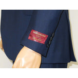 Men Suit BERLUSCONI Turkey 100% Italian Wool Super 180's 3pc Vested #Ber16 Navy - J.Valintin Men's Wear Legend - 98580