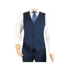 Men Suit BERLUSCONI Turkey 100% Italian Wool Super 180's 3pc Vested #Ber16 Navy - J.Valintin Men's Wear Legend - 98580