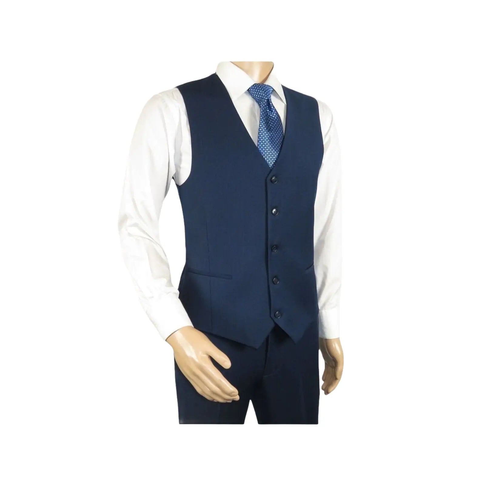 Men Suit BERLUSCONI Turkey 100% Italian Wool Super 180's 3pc Vested #Ber16 Navy - J.Valintin Men's Wear Legend - 98580