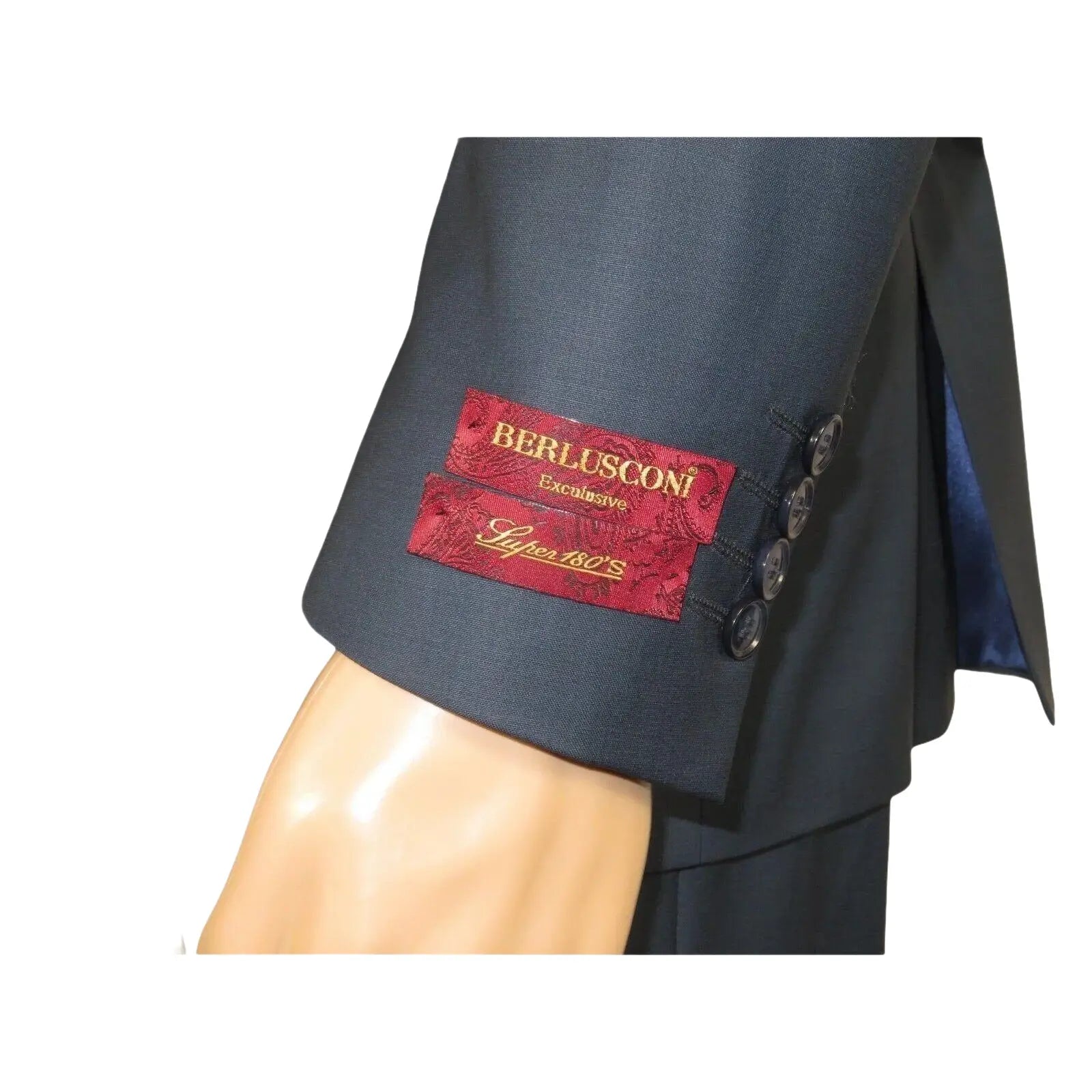 Men Suit BERLUSCONI Turkey 100% Italian Wool Super 180's 3pc Vested #Ber18 Blue - J.Valintin Men's Wear Legend - 98594
