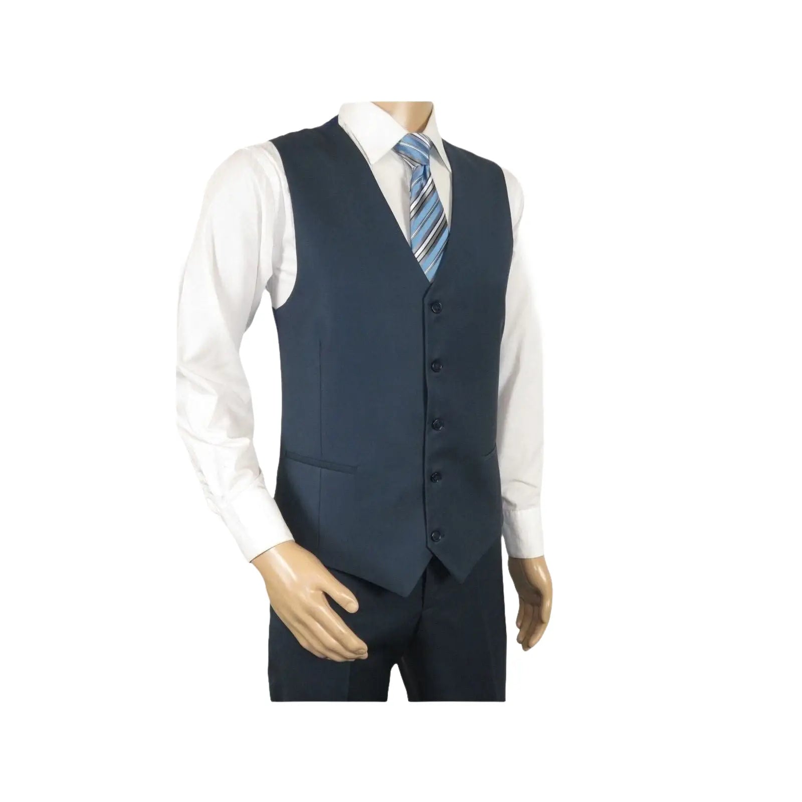 Men Suit BERLUSCONI Turkey 100% Italian Wool Super 180's 3pc Vested #Ber18 Blue - J.Valintin Men's Wear Legend - 98594