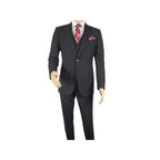 Men Suit BERLUSCONI Turkey 100% Italian Wool Super 180's 3pc Vested #Ber21 Black - J.Valintin Men's Wear Legend - 98615