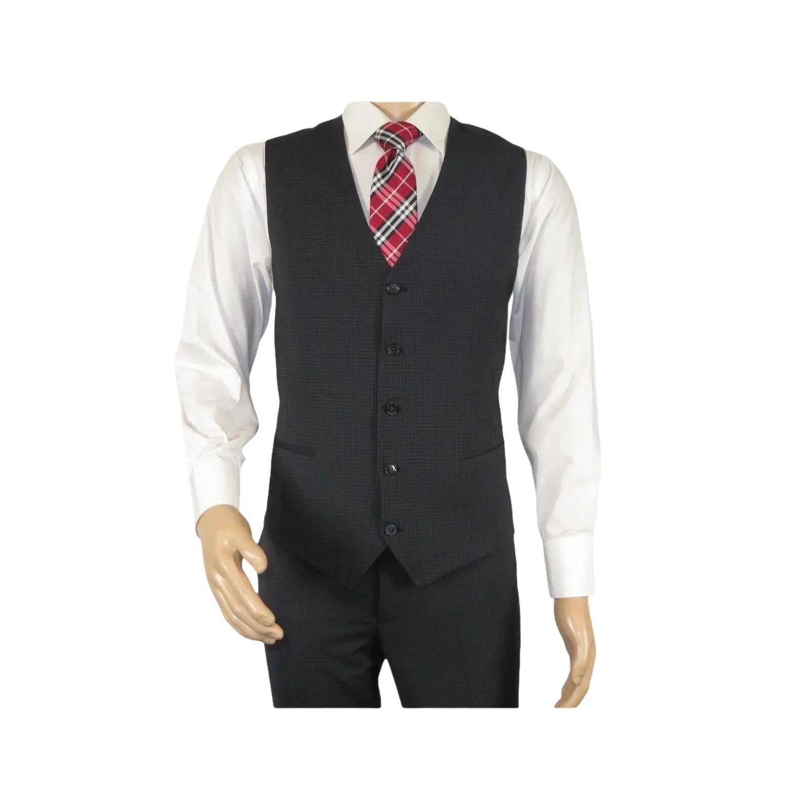 Men Suit BERLUSCONI Turkey 100% Italian Wool Super 180's 3pc Vested #Ber21 Black - J.Valintin Men's Wear Legend - 98615