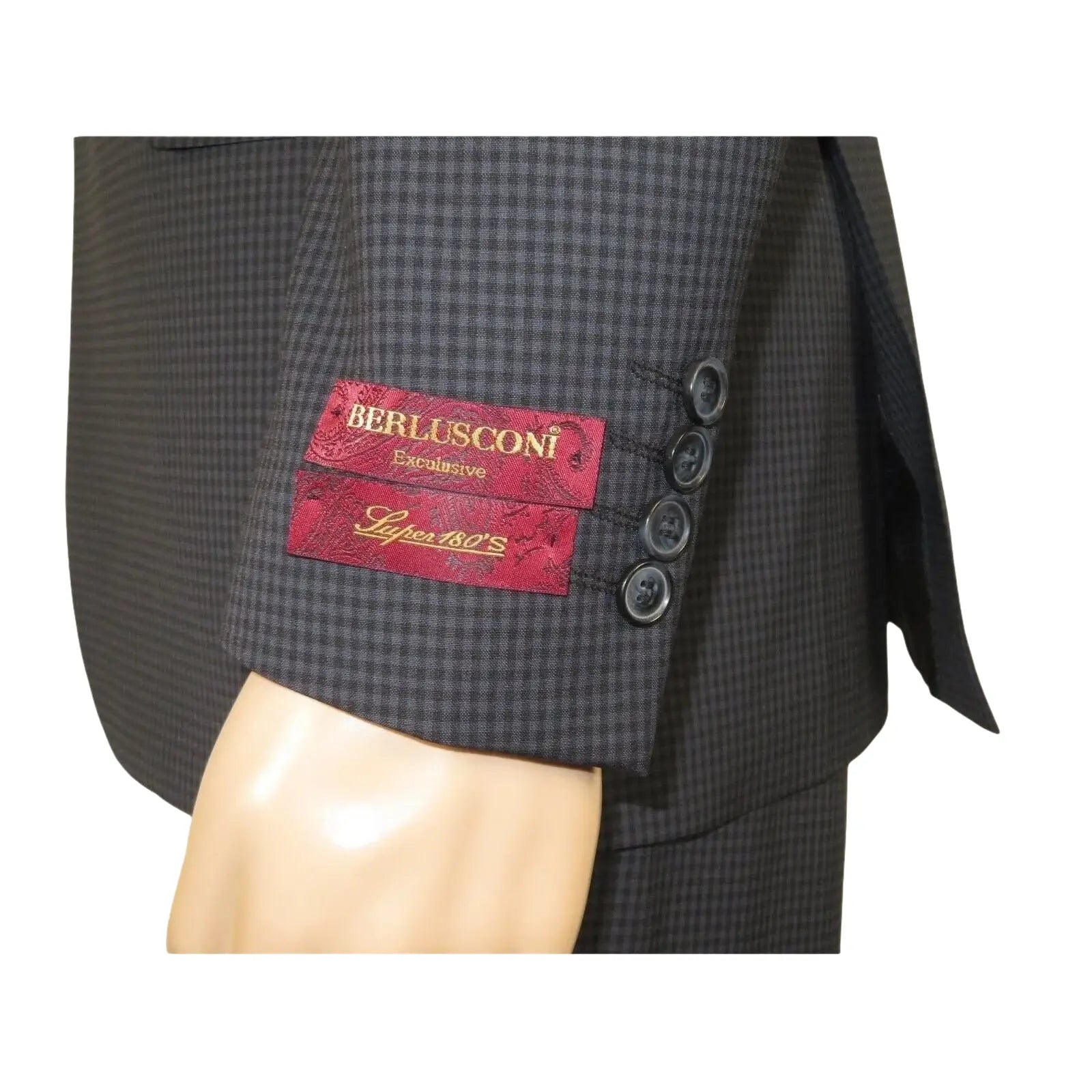 Men Suit BERLUSCONI Turkey 100% Italian Wool Super 180's 3pc Vested #Ber21 Black - J.Valintin Men's Wear Legend - 98615