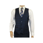 Men Suit BERLUSCONI Turkey 100% Italian Wool Super 180's 3pc Vested #Ber24 Navy - J.Valintin Men's Wear Legend - 99852