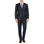 Men Suit BERLUSCONI Turkey 100% Italian Wool Super 180's 3pc Vested #Ber24 Navy