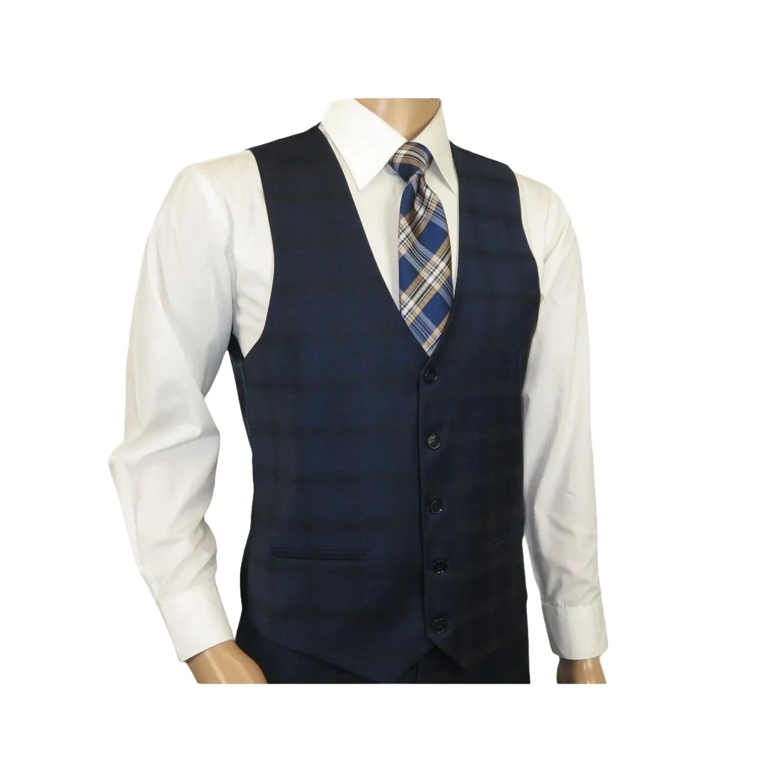 Men Suit BERLUSCONI Turkey 100% Italian Wool Super 180's 3pc Vested #Ber24 Navy - J.Valintin Men's Wear Legend - 99852