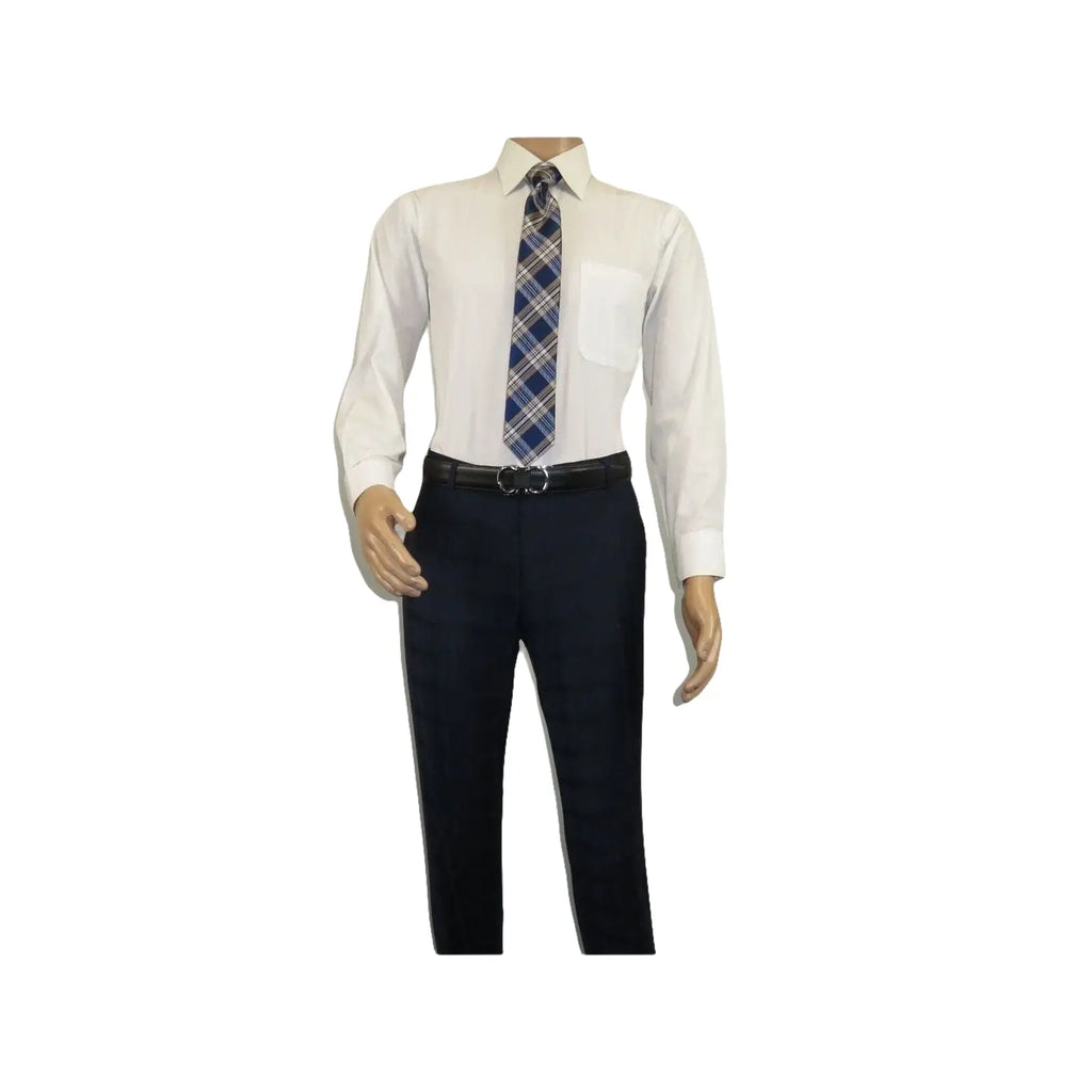 Men Suit BERLUSCONI Turkey 100% Italian Wool Super 180's 3pc Vested #Ber24 Navy - J.Valintin Men's Wear Legend - 99852