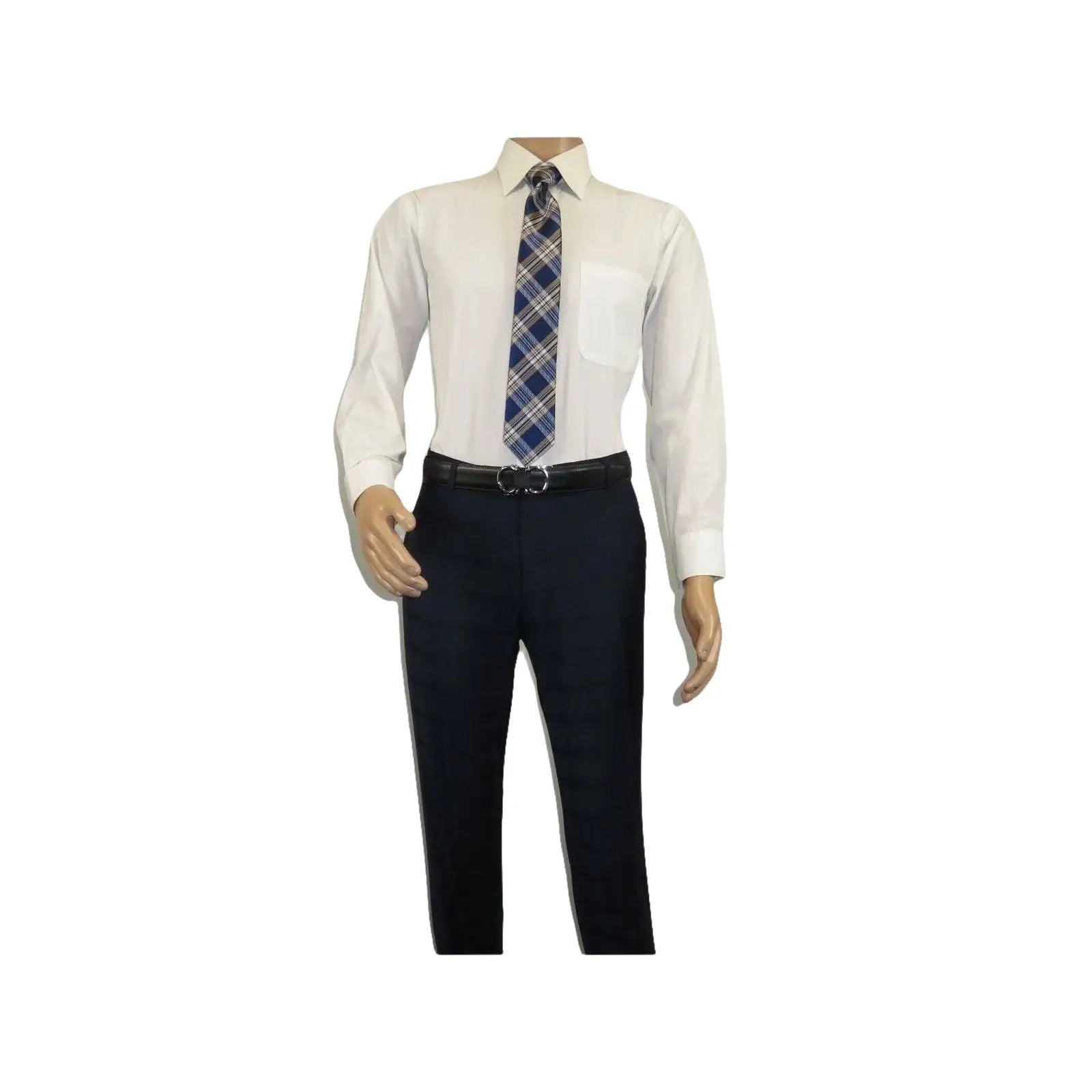 Men Suit BERLUSCONI Turkey 100% Italian Wool Super 180's 3pc Vested #Ber24 Navy - J.Valintin Men's Wear Legend - 99852