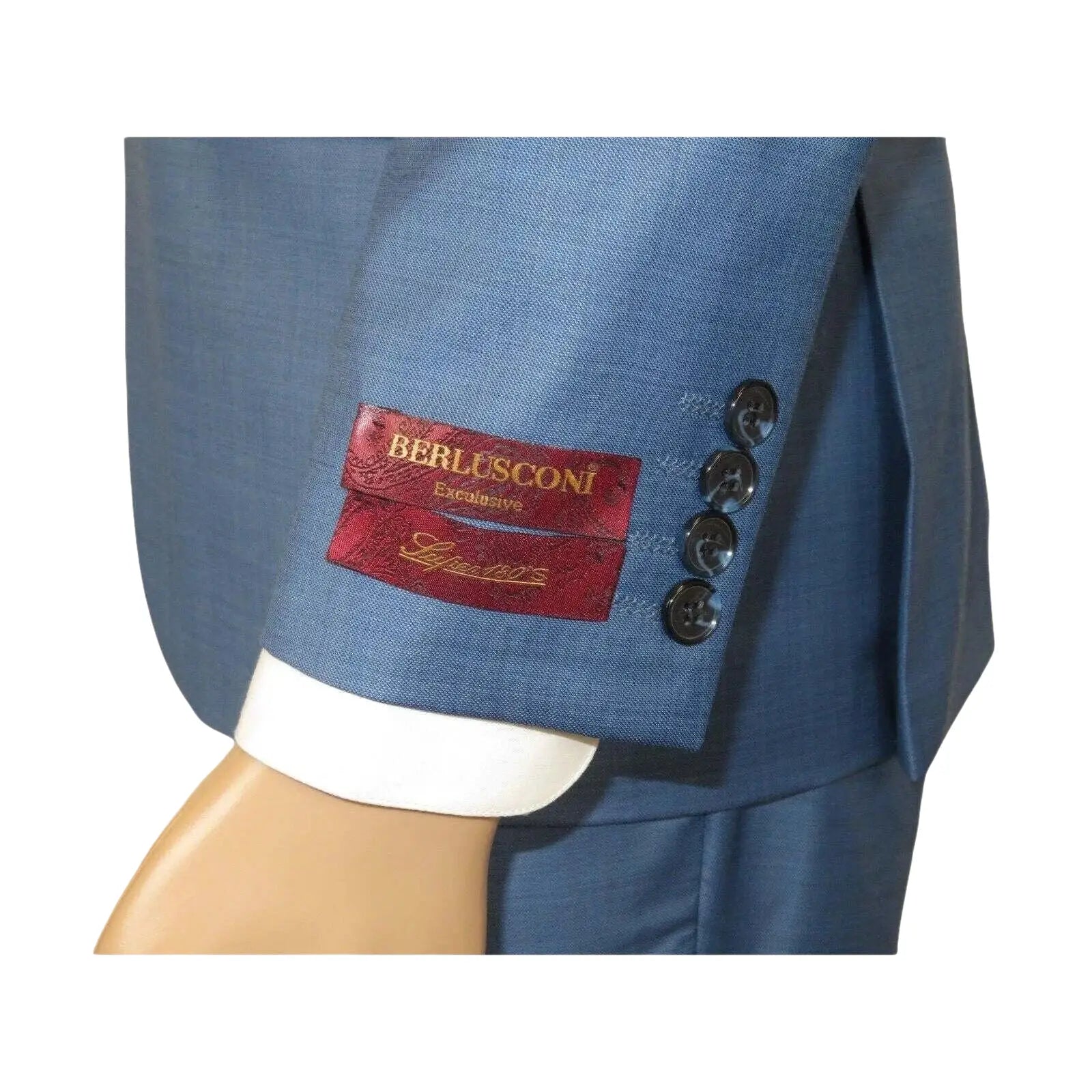 Men Suit BERLUSCONI Turkey 100% Italian Wool Super 180's 3pc Vested #Ber25 Blue - J.Valintin Men's Wear Legend - 99859