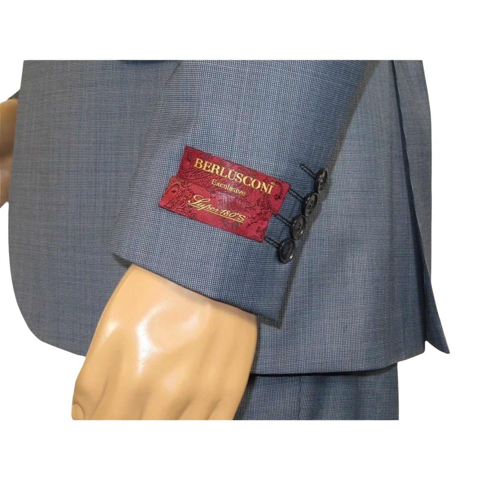 Men Suit BERLUSCONI Turkey 100% Italian Wool Super 180's 3pc Vested #Ber4 Navy - J.Valintin Men's Wear Legend - 98496