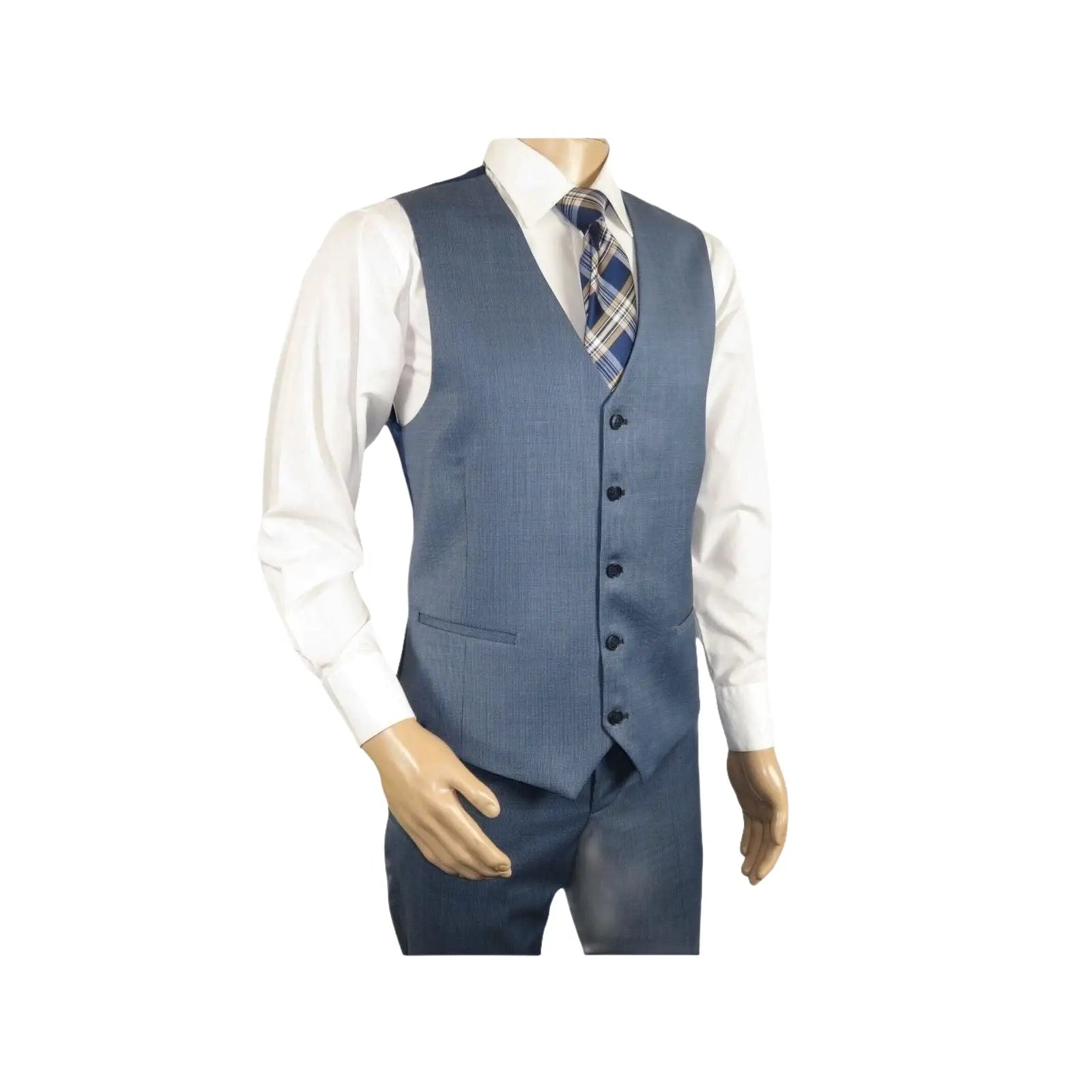 Men Suit BERLUSCONI Turkey 100% Italian Wool Super 180's 3pc Vested #Ber4 Navy - J.Valintin Men's Wear Legend - 98496