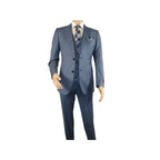 Men Suit BERLUSCONI Turkey 100% Italian Wool Super 180's 3pc Vested #Ber4 Navy - J.Valintin Men's Wear Legend - 98496