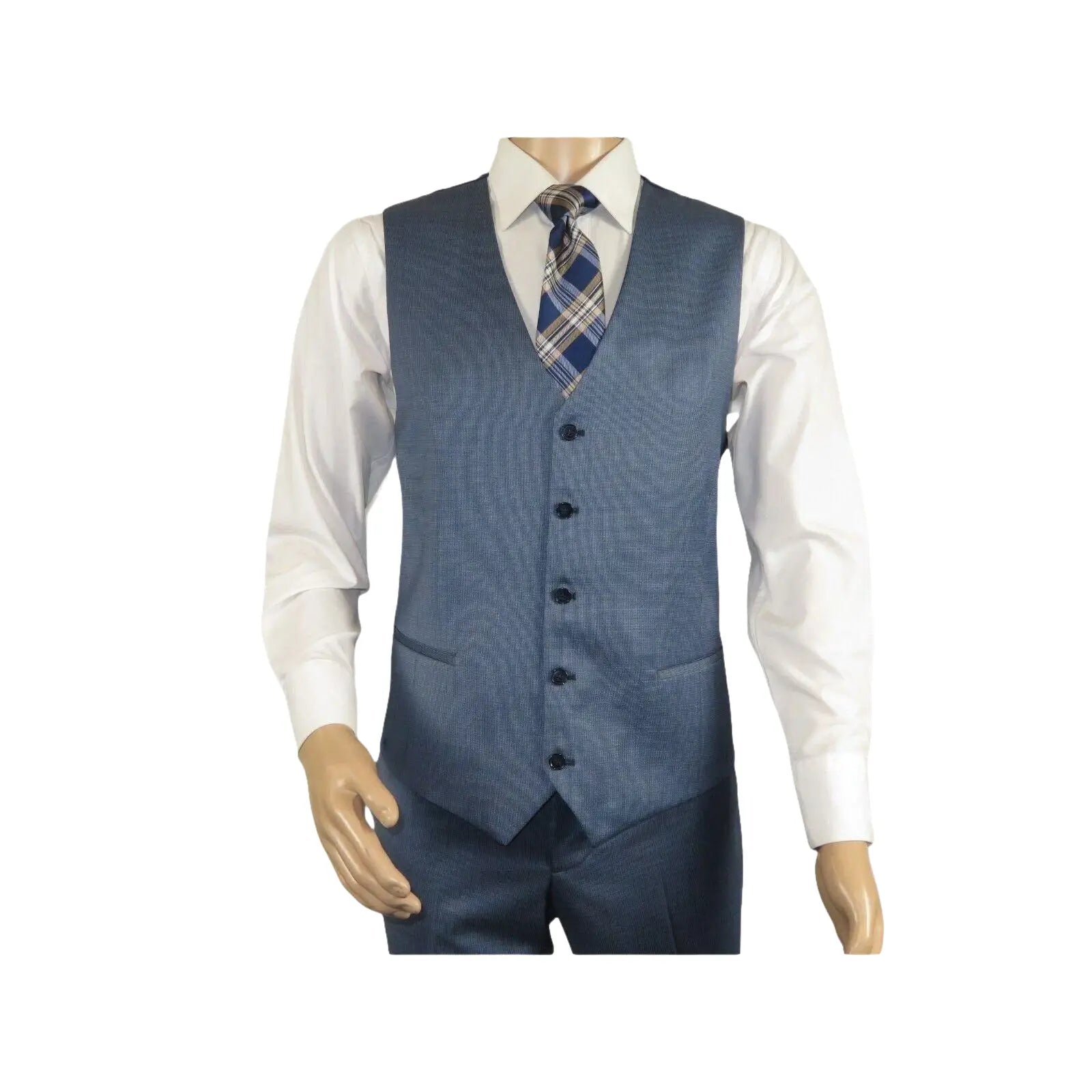 Men Suit BERLUSCONI Turkey 100% Italian Wool Super 180's 3pc Vested #Ber4 Navy - J.Valintin Men's Wear Legend - 98496