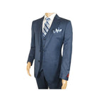 Men Suit BERLUSCONI Turkey 100% Italian Wool Super 180's 3pc Vested #Ber5 Navy - J.Valintin Men's Wear Legend - 98503