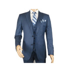 Men Suit BERLUSCONI Turkey 100% Italian Wool Super 180's 3pc Vested #Ber5 Navy - J.Valintin Men's Wear Legend - 98503