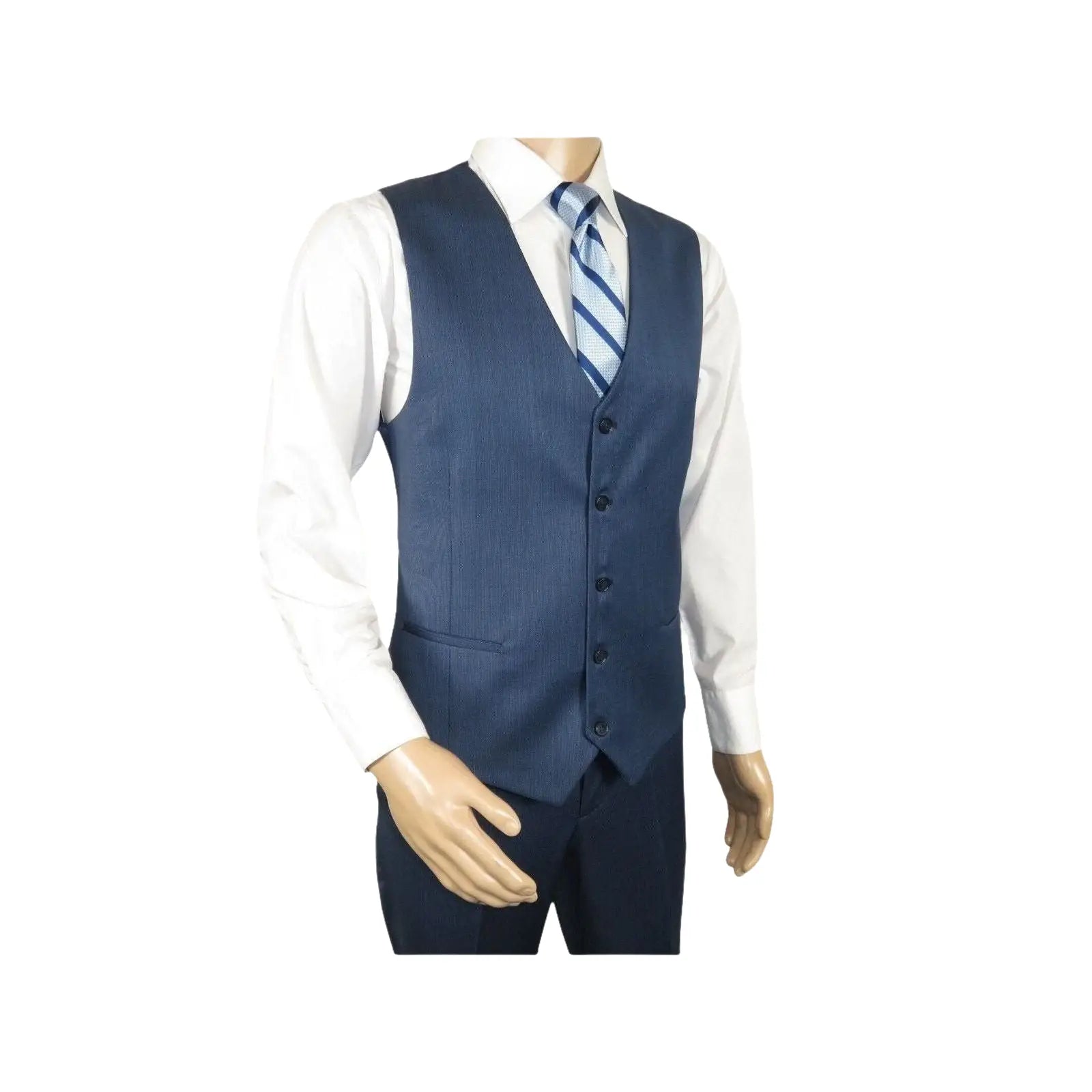 Men Suit BERLUSCONI Turkey 100% Italian Wool Super 180's 3pc Vested #Ber5 Navy - J.Valintin Men's Wear Legend - 98503