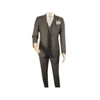 Men Suit BERLUSCONI Turkey 100% Italian Wool Super 180's 3pc Vested #Ber6 Brown - J.Valintin Men's Wear Legend - 98510