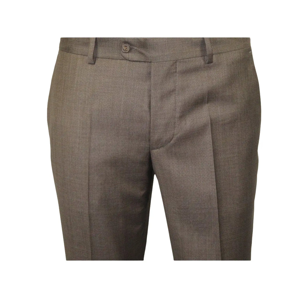 Men Suit BERLUSCONI Turkey 100% Italian Wool Super 180's 3pc Vested #Ber6 Brown - J.Valintin Men's Wear Legend - 98510