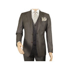 Men Suit BERLUSCONI Turkey 100% Italian Wool Super 180's 3pc Vested #Ber6 Brown - J.Valintin Men's Wear Legend - 98510