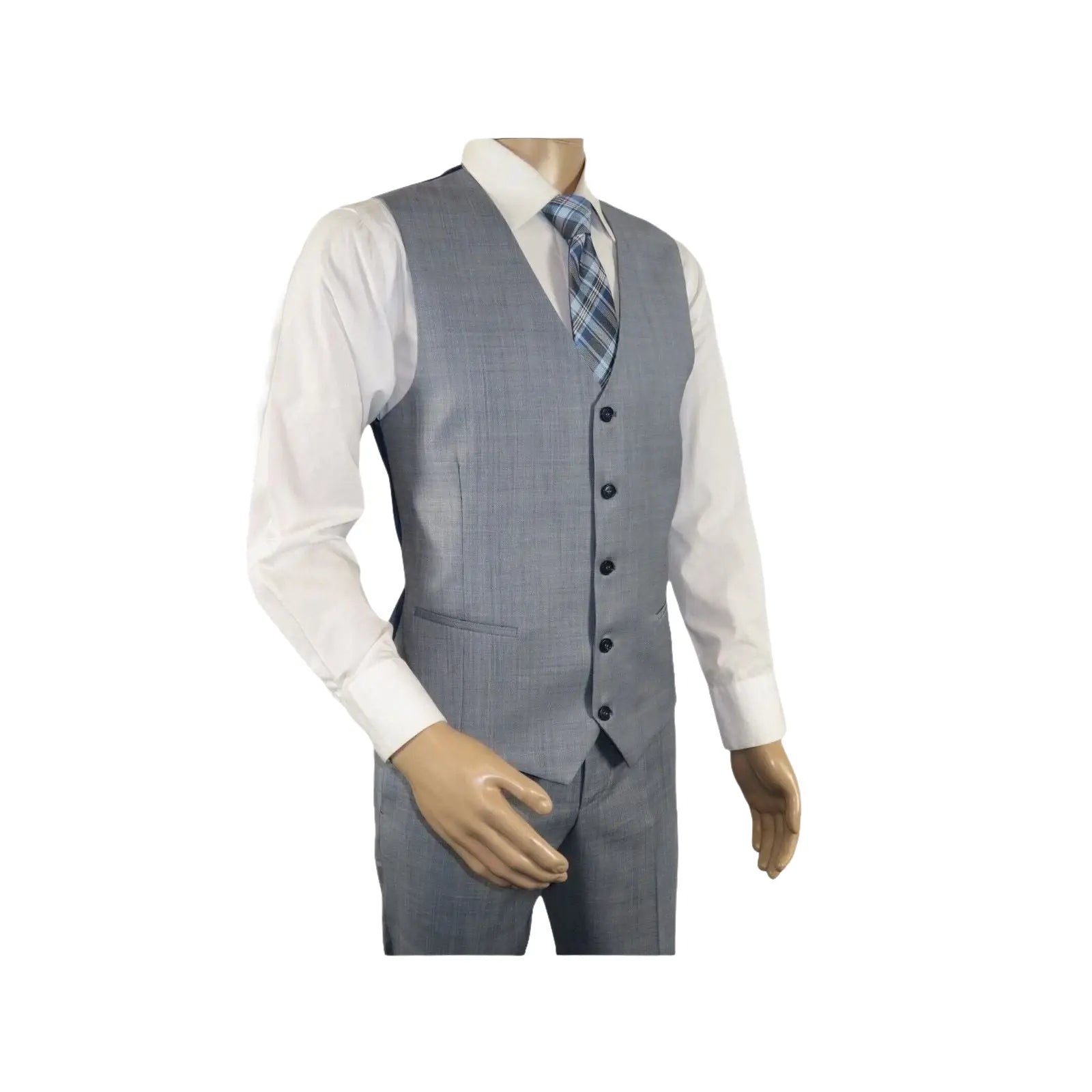 Men Suit BERLUSCONI Turkey 100% Italian Wool Super 180's 3pc Vested #Ber7 Sky - J.Valintin Men's Wear Legend - 98517