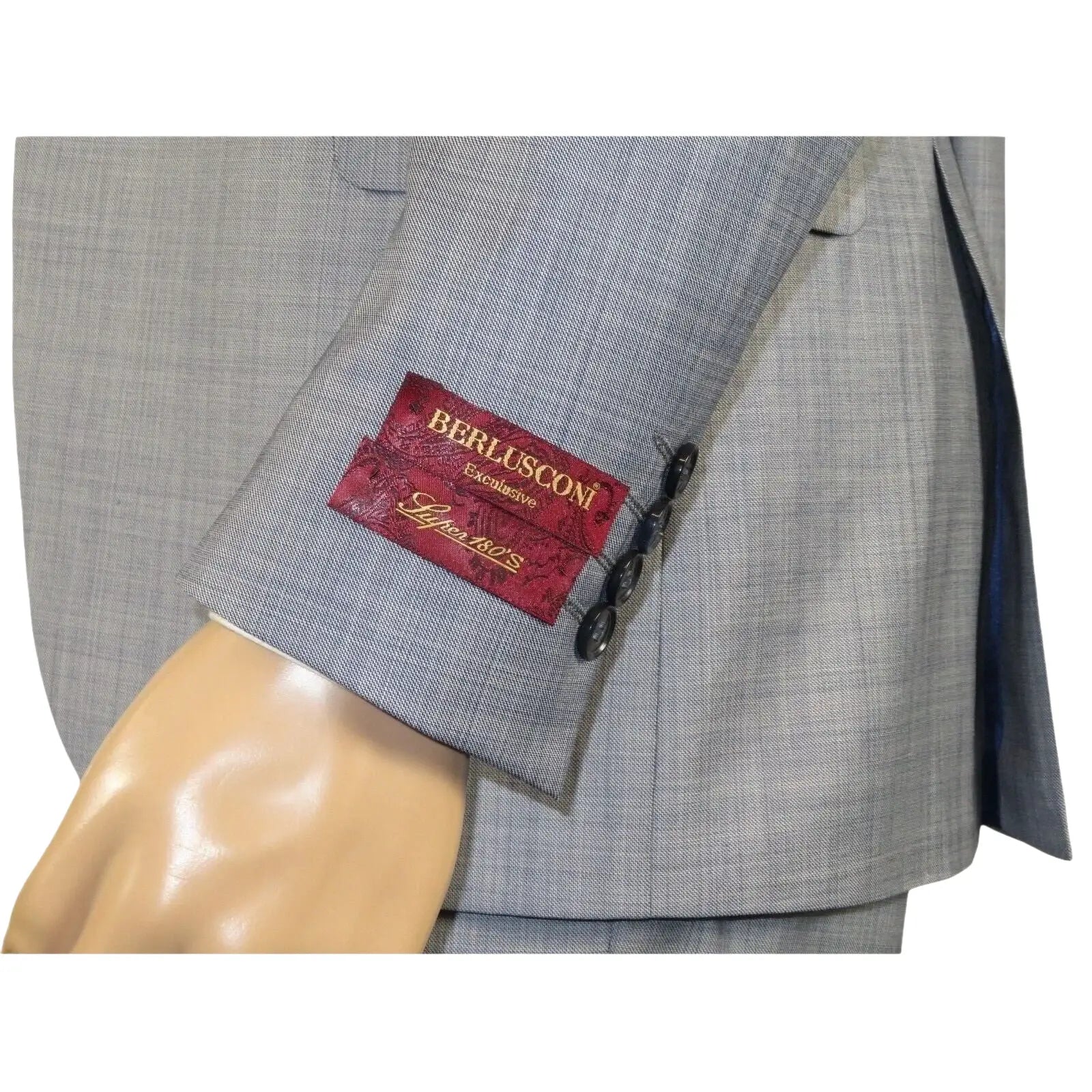 Men Suit BERLUSCONI Turkey 100% Italian Wool Super 180's 3pc Vested #Ber7 Sky - J.Valintin Men's Wear Legend - 98517